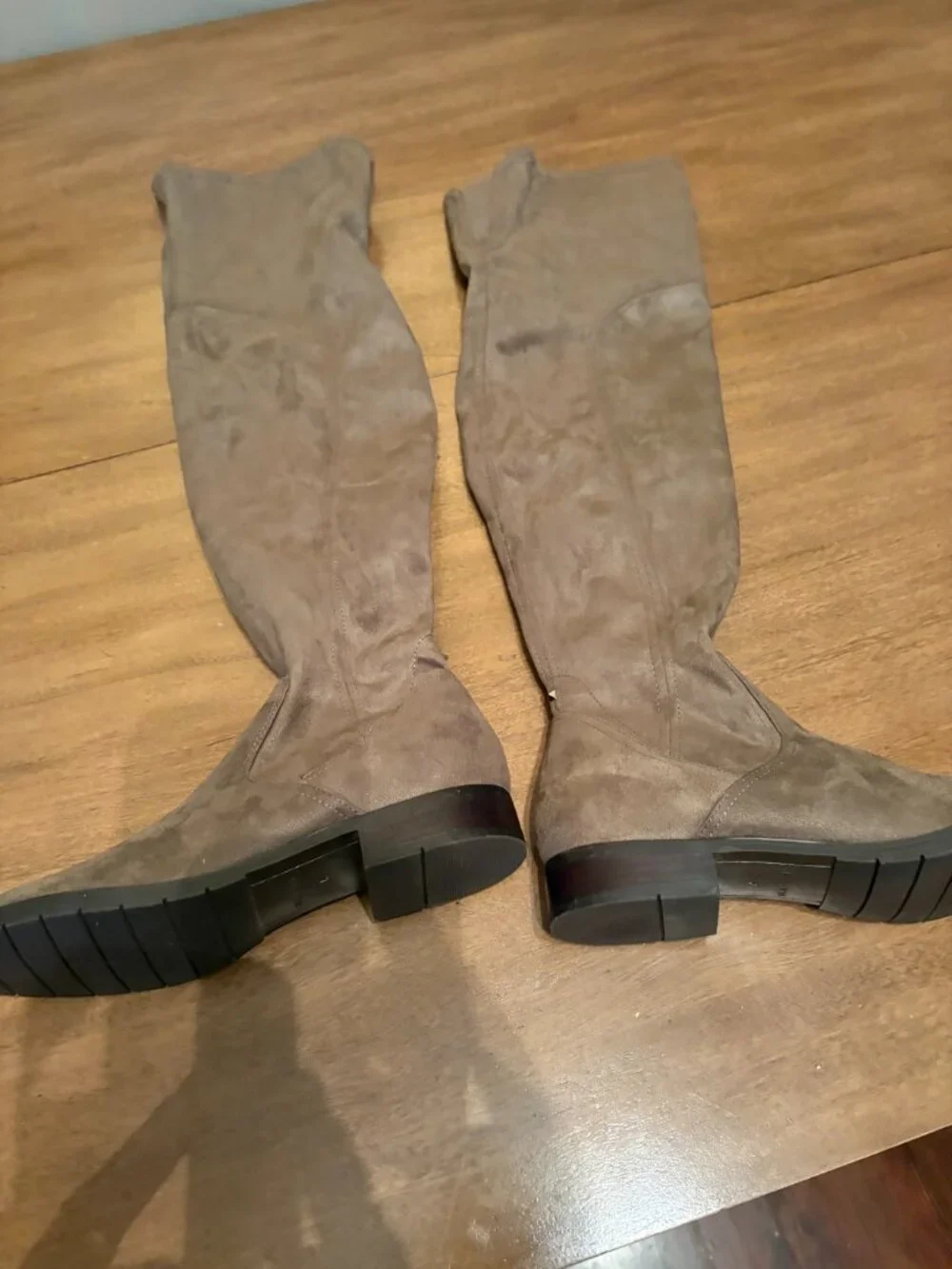 NWT Women's Marc Fisher Brown/Taupe Faux Suede Over the Knee Boots. Size 7